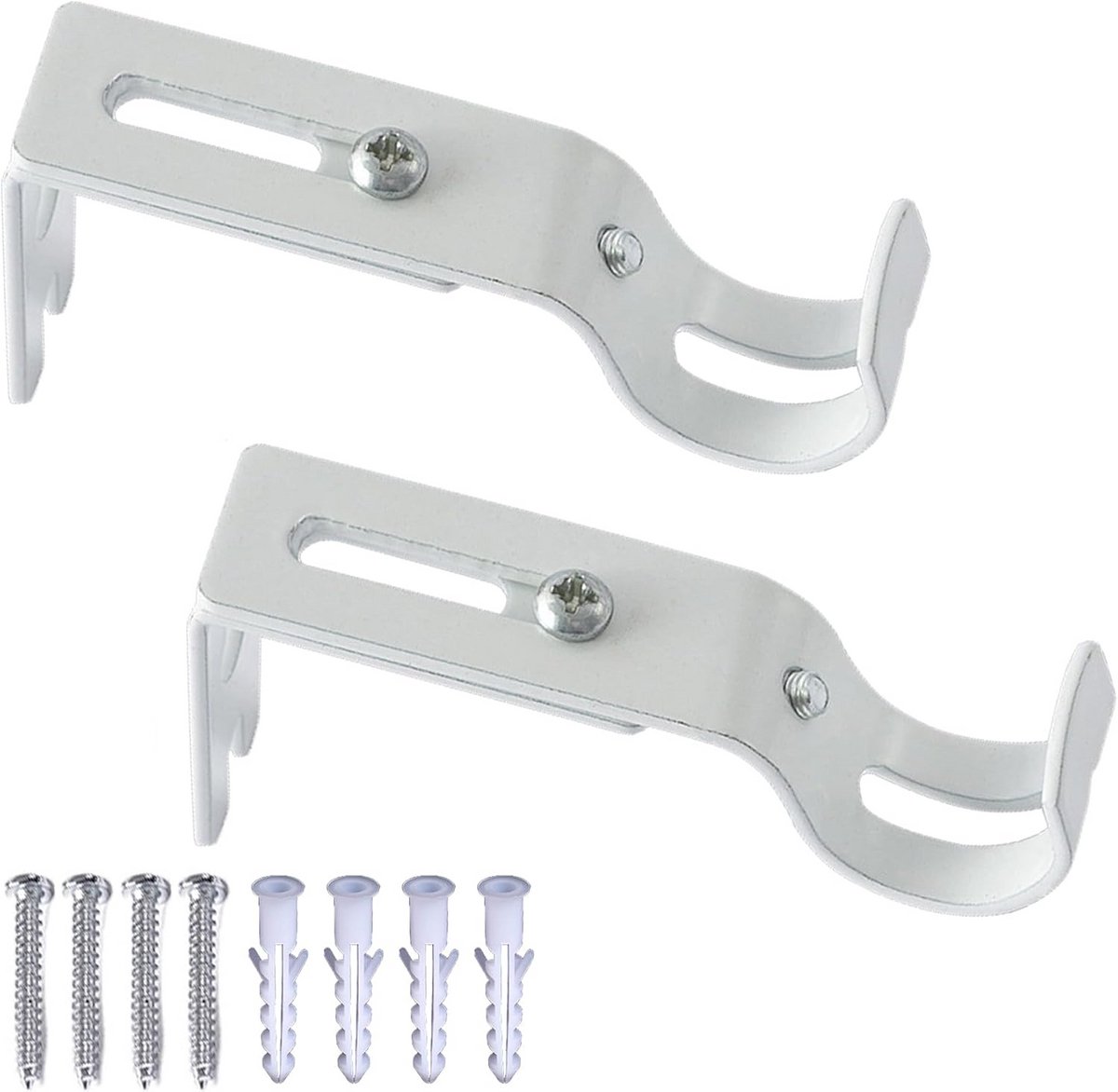 Verstelbare Gordijnstanghouders Set van 2 - Muurmontage voor 2 cm Roedes - Elegante Oplossing voor Gordijnophangbehoeften