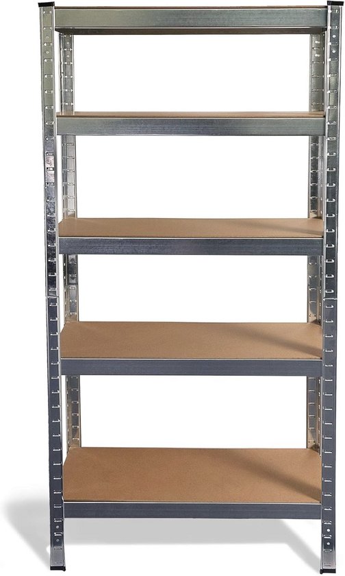 Yaheetech 5 planken hoekplanken, opbergrekken metaal, zware rekken 750 kg belastbaar, kelderrek