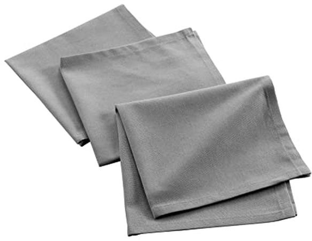 Servetten 40 x 40 cm in China-grijs - 3 stuks