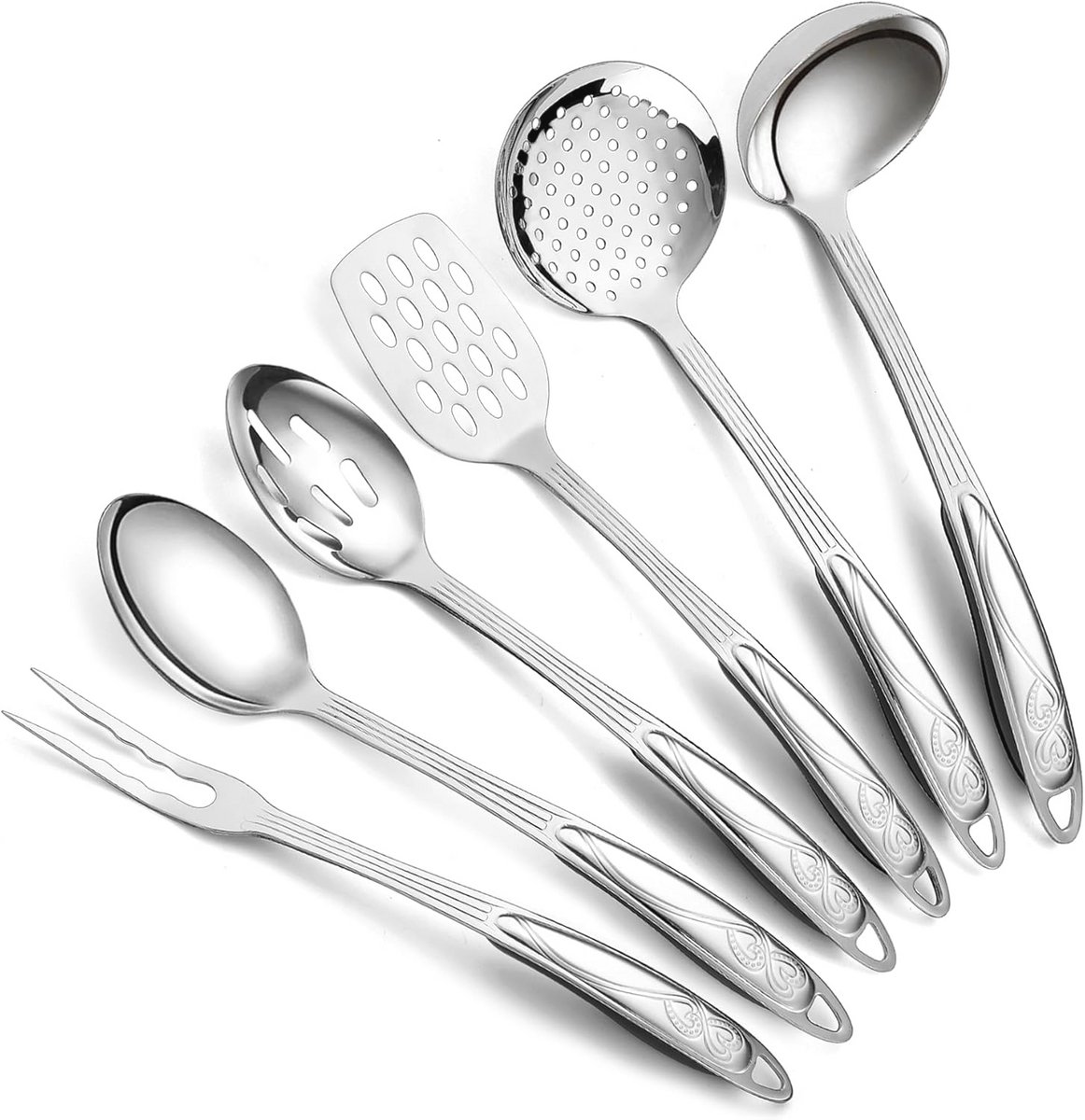 Keukengerei set 6 stuks van roestvrij staal - kookgerei en keukengadgets essentials