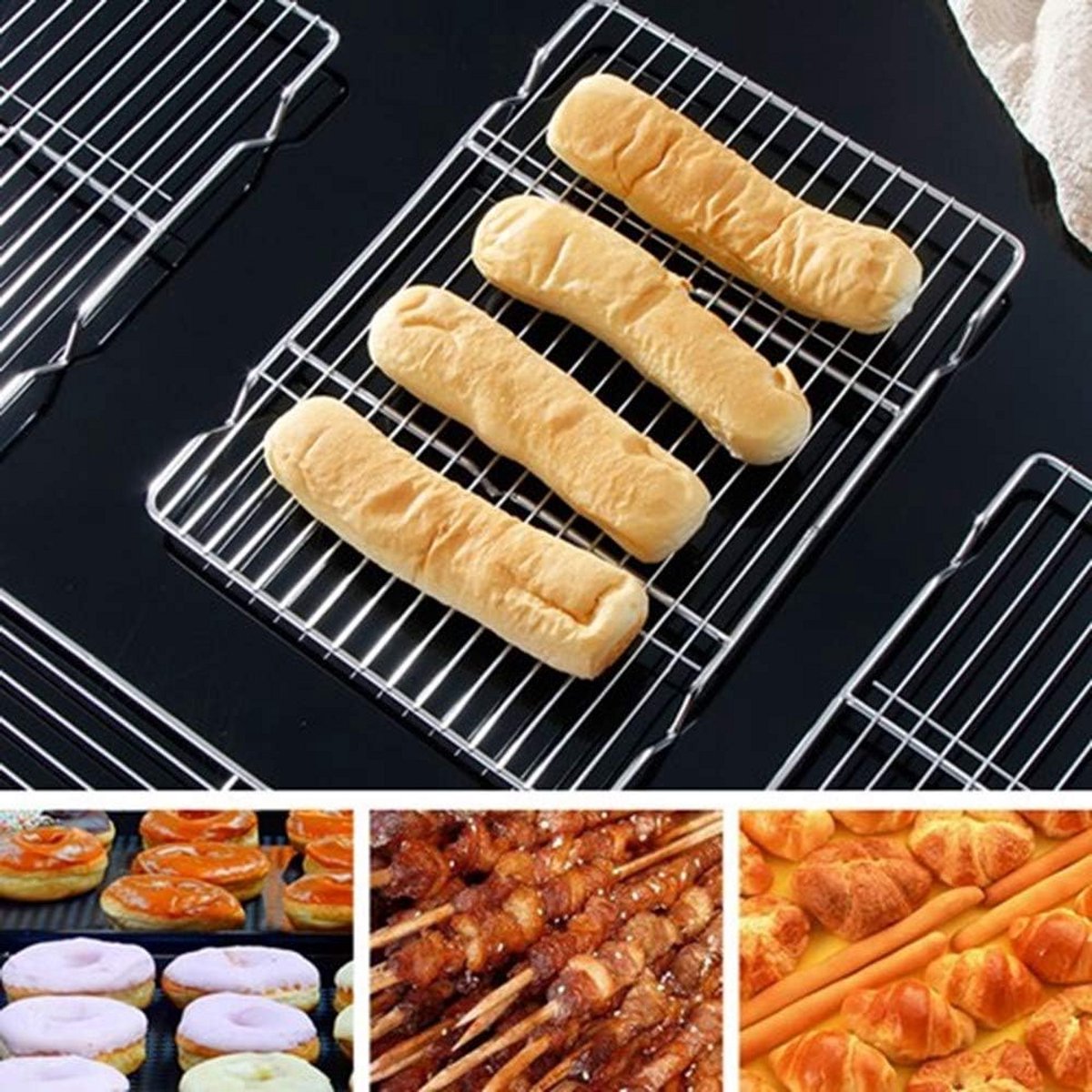 Koeling Rack voor Bakken - RVS Bakrek voor Roosteren en Drogen (2 Pack)