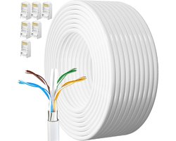 Ethernet Kabel 25 Meter Buiten Gebruik, Cat 6 Afgeschermd Netwerkkabel voor Hoge Snelheid
