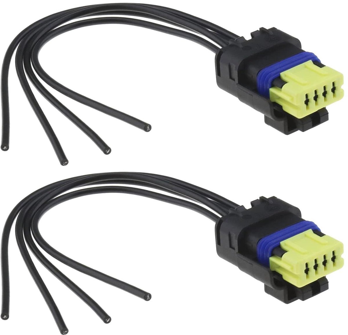 Allecta - Auto Brandstofpomp Kabel Draad Harness Plug - 4 Pin - Vervangende Onderdelen - Tank Sensor Connector - Automotive - 15 Cm - Set van 2