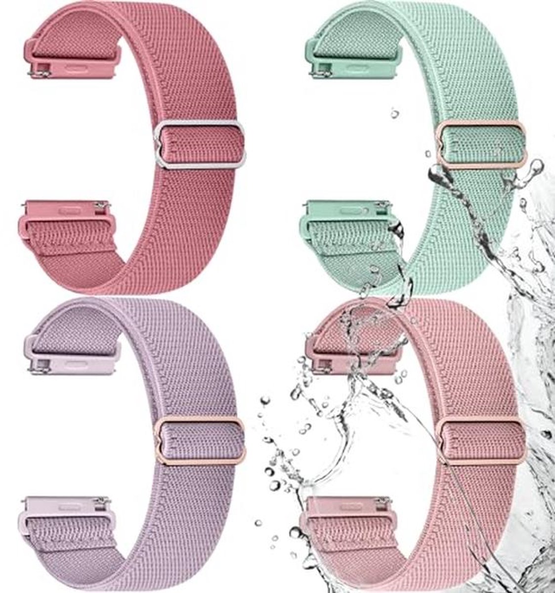 Elastische Nylon Horlogeband 20mm 22mm met Snelle Bevrijding voor Smartwatches en Klassieke Horloges, Ademend en Comfortabel Sportband voor Dames en Heren