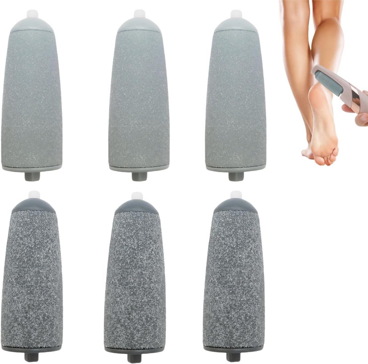 6 Stuks Vervangende Rolleropzetstukken voor Voetvijl - Eeltverwijderaars en Verzorging