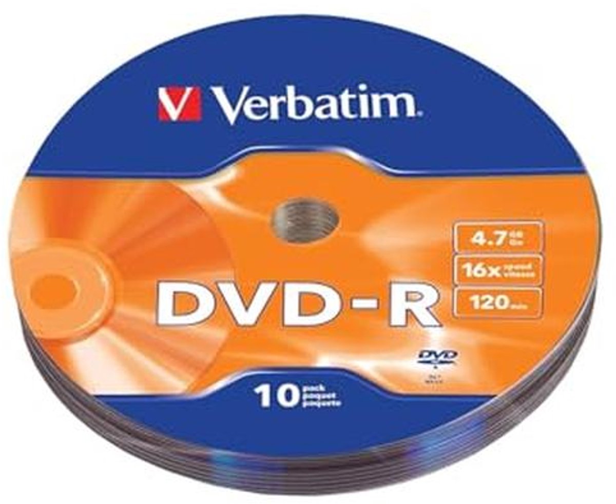DVD-R 16X 4,7 GB/120 Minuten Schijf - 10 Stuks
