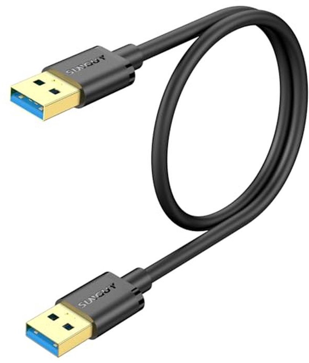 Korte USB 3.0-kabel 0.5 m - USB A naar A, Overdrachtssnelheden tot 5 Gbit/s - Zwart