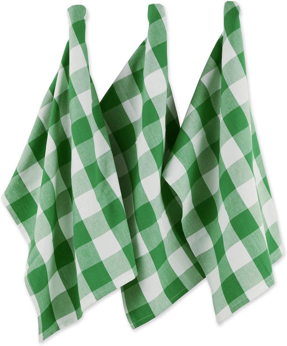 Oversized keukendoeken in Shamrock Green Buffalo Check (Set van 3)
