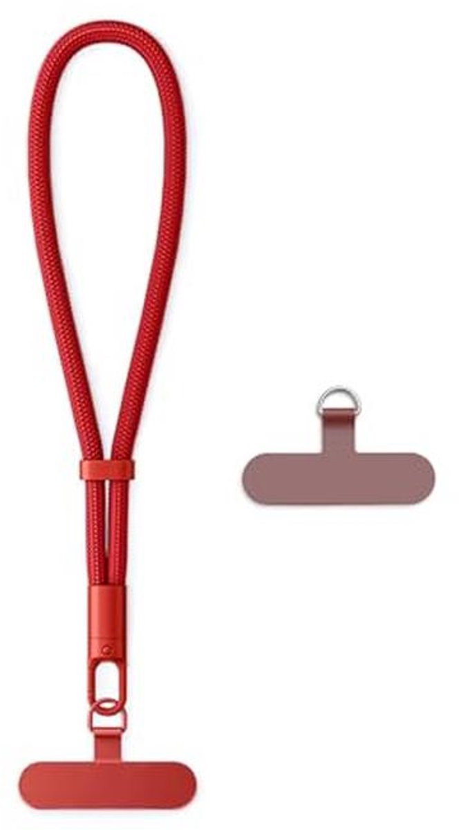 Korte Telefoon Strap met Polsband - Rood