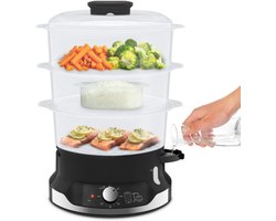 Quvo® Stoomkoker - Stoomkokers - Stoompan - Zwart - 27cm x 31cm x 28cm
