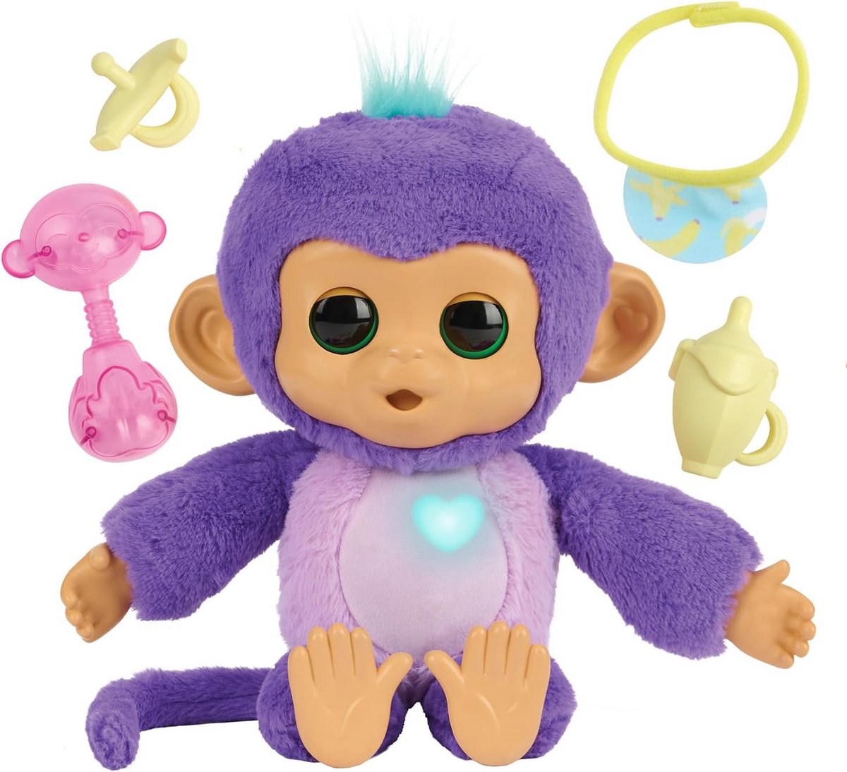 Interactieve Babyaap met 150+ Geluiden en Reacties, Zonnige Knuffel met Lichtfunctie voor Kinderen van 3 Jaar