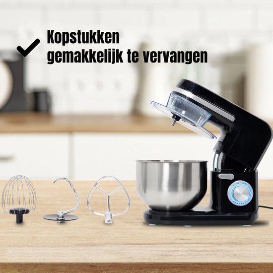 Quvo® Mixer met mengkom - Mixer - Mixer met mengkom keukenmachine - Zwart - 37cm x 24cm x 32cm van Quvo — afbeelding 4