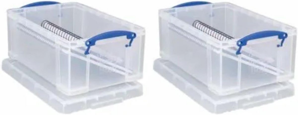 Transparante opbergdozen 9 liter - Set van 2