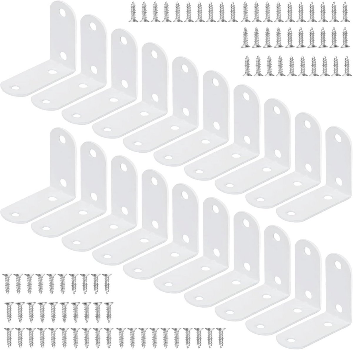 Hoekbeugel 50 x 50 mm - 20 stuks Haakse Beugels voor Houten Meubels