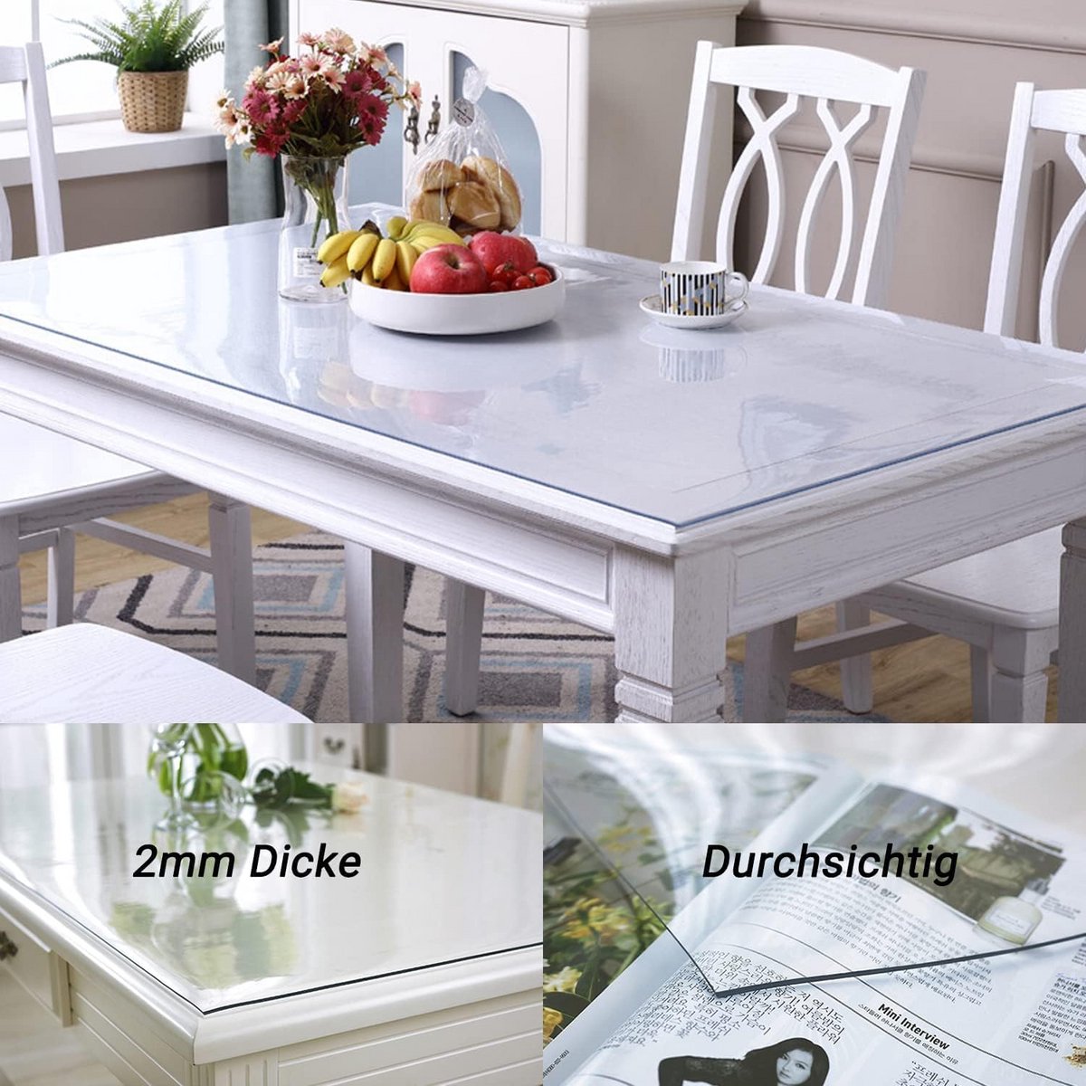 Transparant PVC Tafelkleed 100 x 200 cm - Waterdicht, Oliebestendig en Krasbestendig