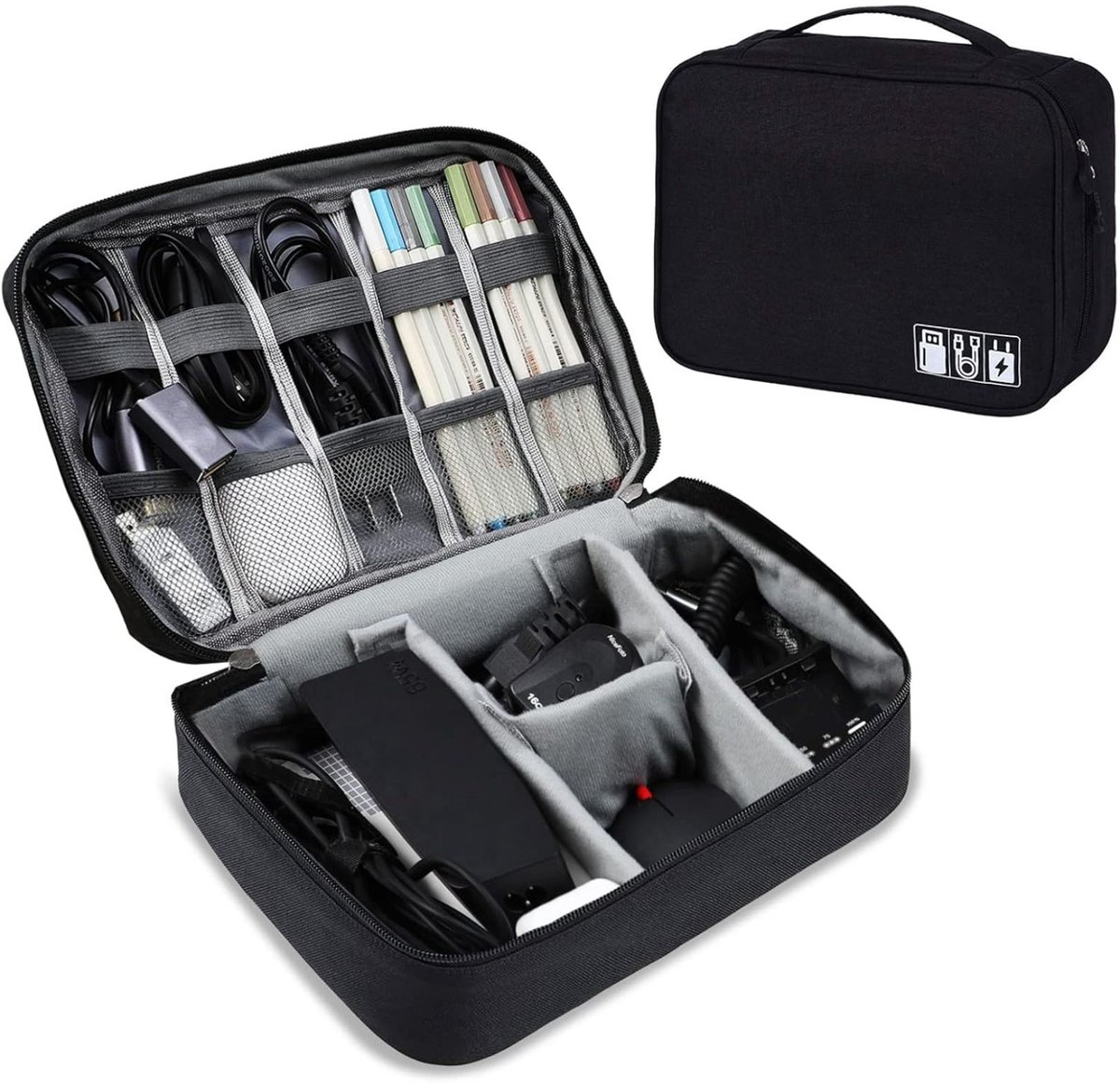 SCH® Kabel Organiser Tas - Organizer Tas - Zwart- 24cm x 18cm x 10cm
