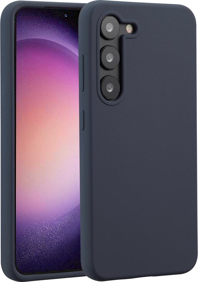Accezz Hoesje Geschikt voor Samsung Galaxy S23 Hoesje Siliconen - Accezz Liquid Silicone Backcover - Donkerblauw