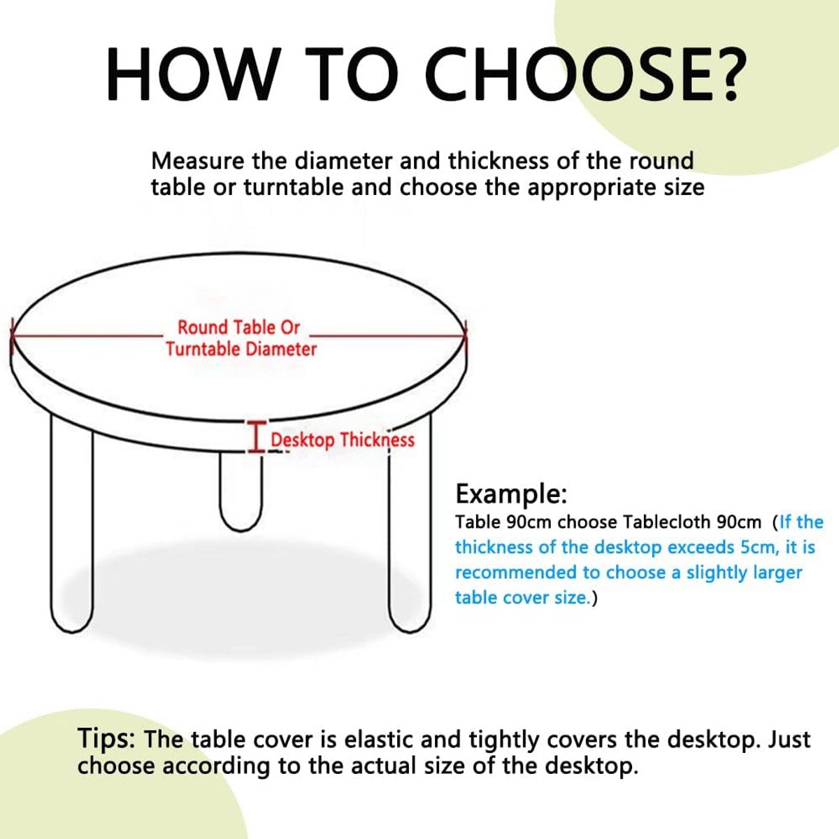 Ronde Tafelkleed Afwasbaar met Elastische Rand Kerstprint