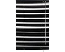 Aluminium Jaloezieën 70 x 175 cm - Zwart - Wand- en Plafondmontage - Privacy en Zonwering - Verstelbare Lamellen - Trekkoordbediening - Kant