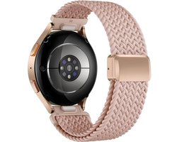 Nylon bandje - geschikt voor Garmin Vivoactive 4 / Venu 4 (45mm) / Venu 3 / 2 / Forerunner 255 / Forerunner 265 / 570 (47mm) en Polar Vantage M / M2 / V3 / Grit X (Pro) - roze