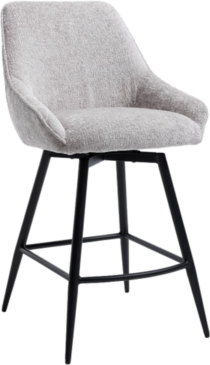 Tower Living Trino Barstoel - fabric Trenza 08 oyster (draaibaar) Wit