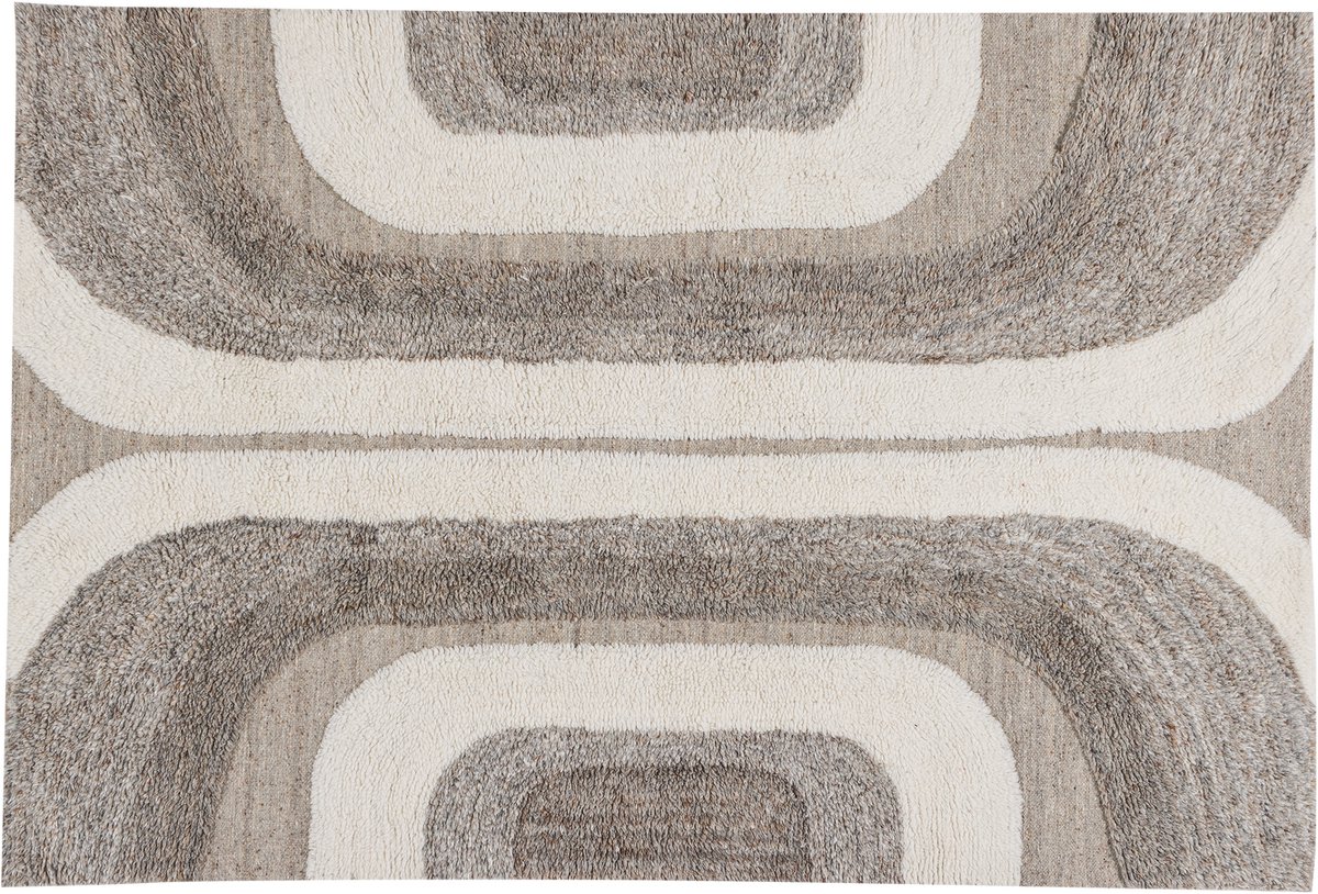 WOOOD Moro Vloerkleed - Wol/Katoen Grijswit - 170x240