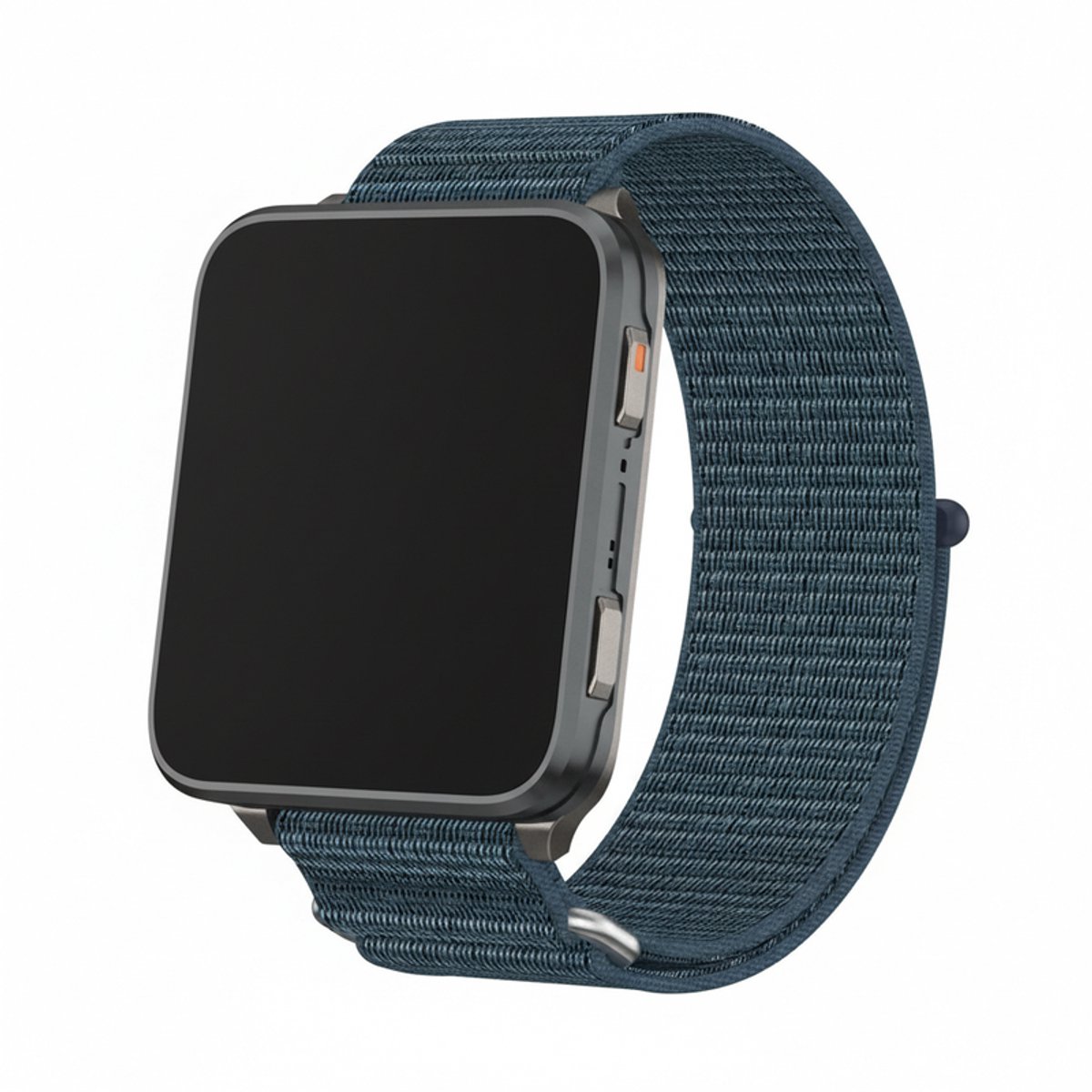 Nylon loop bandje - geschikt voor Garmin Venu X1 - klittenband - blauwgrijs