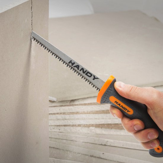 Foto: Gipszaag 150 mm gehard staal puntig zaagblad comfortabele rubberen greep ideaal voor afbouw en renovatie 10449 