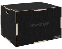 Houten Plyobox - Springbox - Plyo box met Handgrepen - in Hoogte Verstelbaar - Jump Box - Plyo Boxen - Fitness Box - Fitness Kist - Crossfit Box - Krachttraining - Fitness - 41/51/61 cm -Zwart