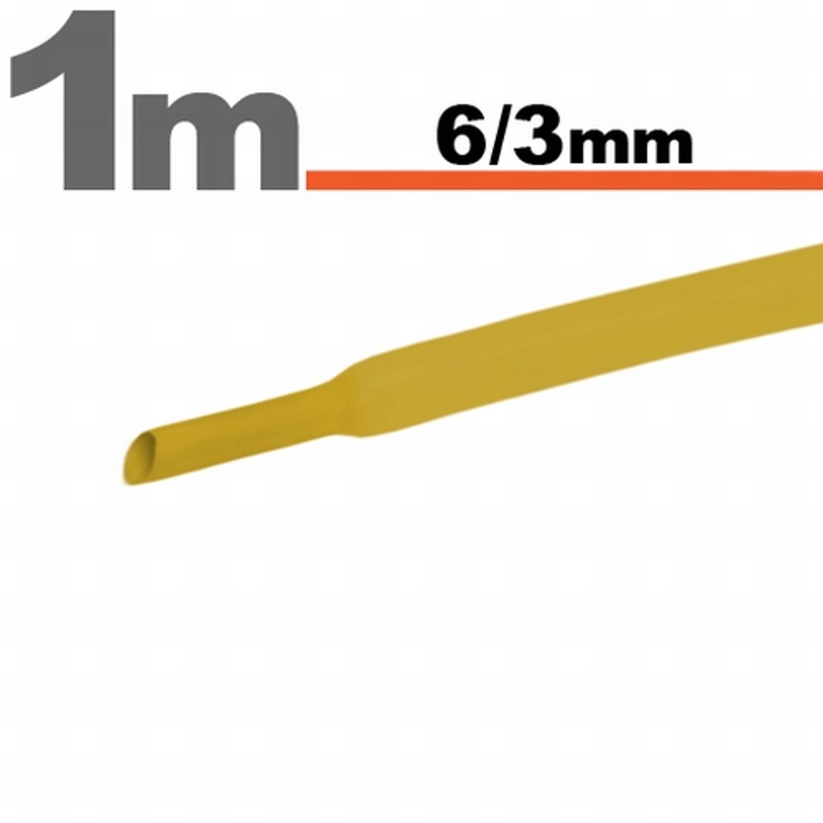 10× 1 Meter Krimpkous Geel 6 / 3 mm – 10 Stukken Van 1 Meter – Warmtekrimpbuis Voor Isolatie En Kabelbescherming – Geschikt Voor Elektrische Installaties En Reparaties [11022S]