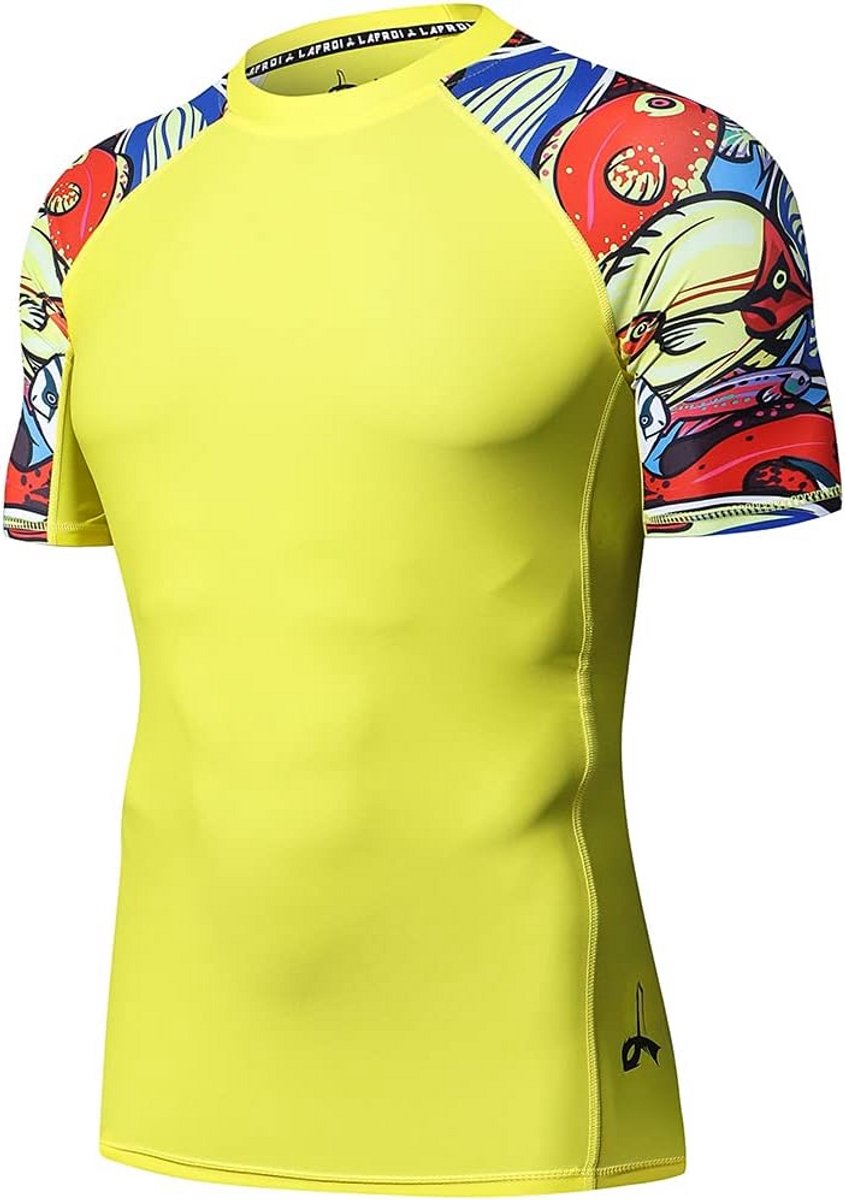 Heren Korte Mouw Baselayer Compressiekleding met UV-Bescherming