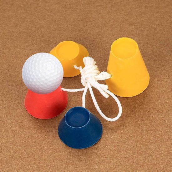 Golf tees-golf tees kunststof-golf accessoires - Rubberen wintergolftee - Verschillende hoogtes en meerdere kleuren - Set van 4 - Geel - 6x5x5cm van GOLF — afbeelding 5