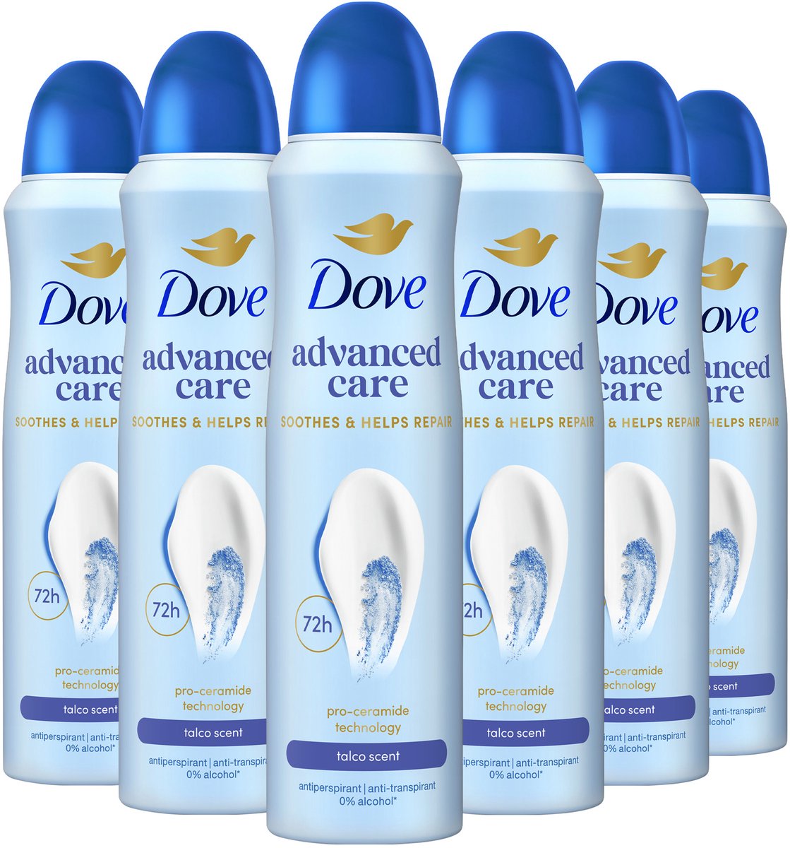 Dove - Anti-Transpirant Deodorant Spray - Advanced Care - Talco - 6 x 150 ml