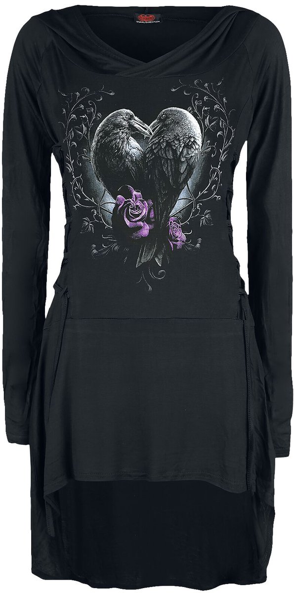 Spiral Raven Heart Dames Mini-jurk - zwart - XL