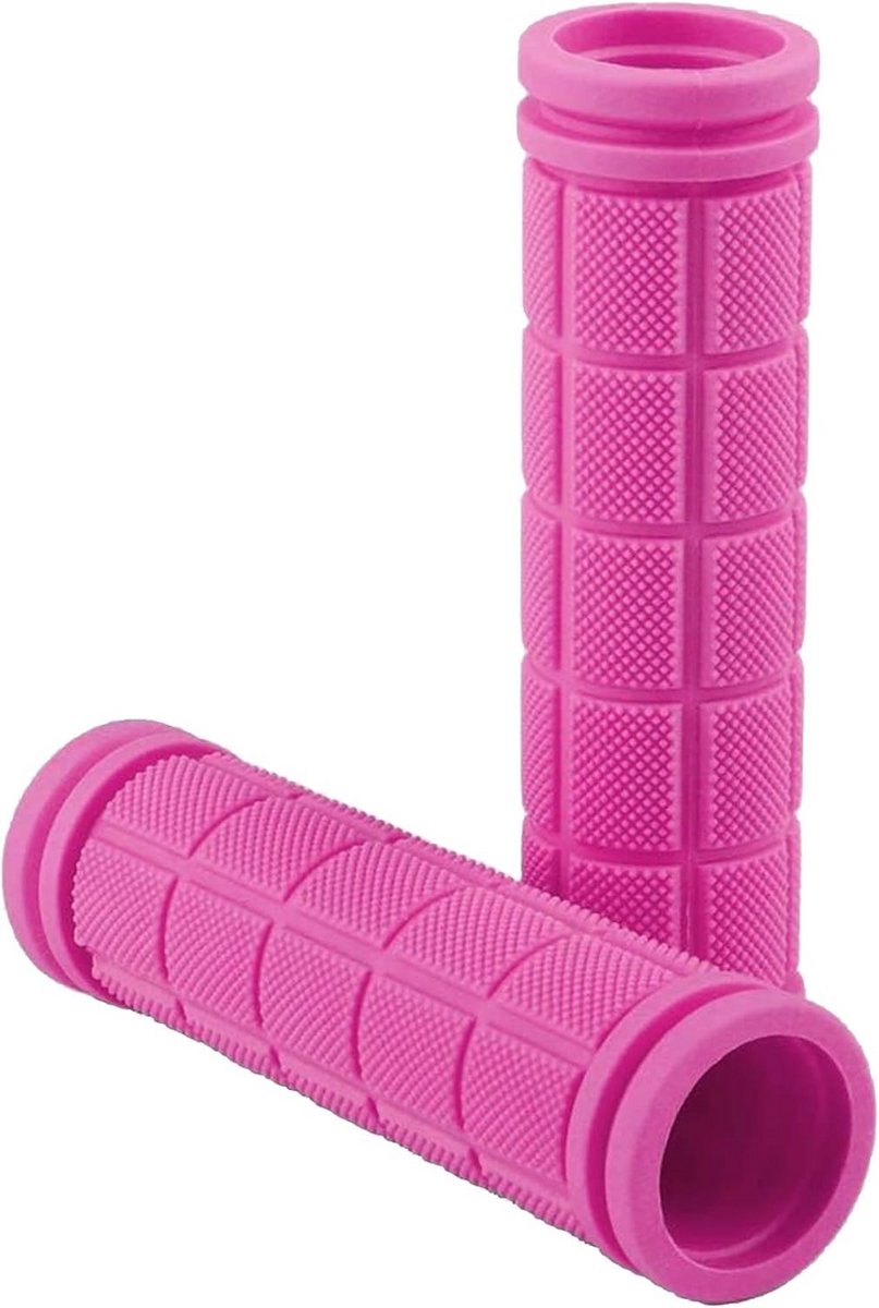 Ergonomische fietshandgrepen 22 mm - roze - hoogwaardig rubber voor mtb, trekking en stadsfiets