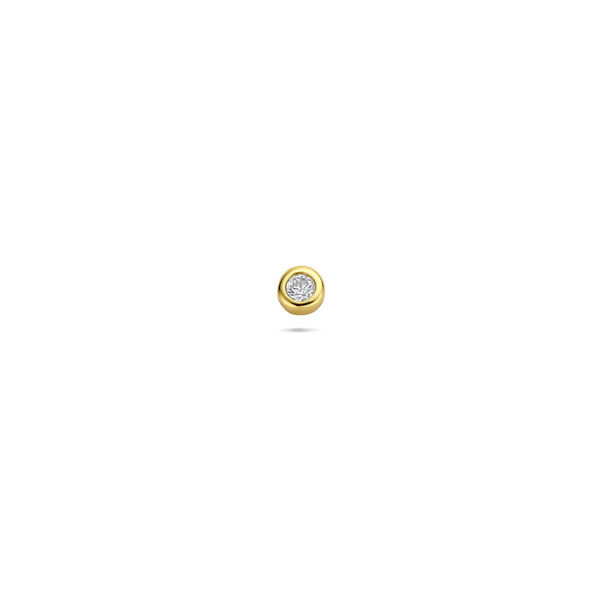Zilveren vergulde flat back piercing rond zirkonia 3 mm 1 micron - 21