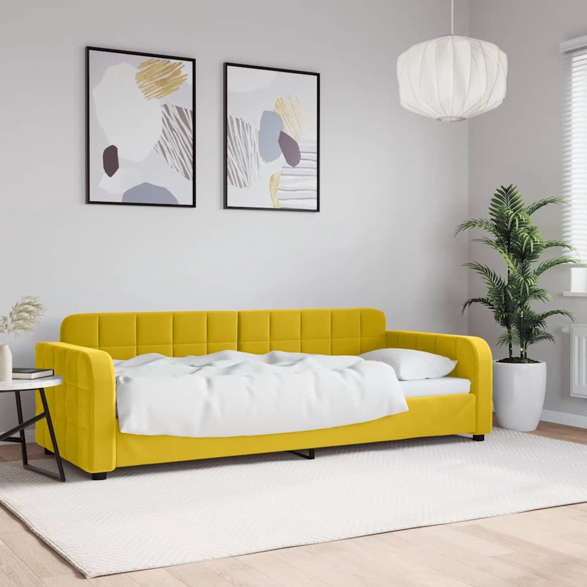 vidaXL Slaapbank - 80x200 - cm - fluweel - geel