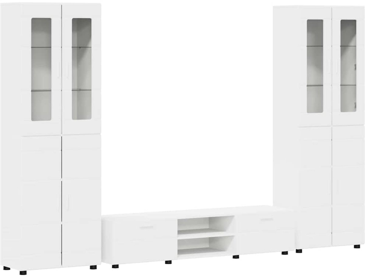 vidaXL Tv-meubelset - FLORIN - 3 - st - 150 - x - 39 - x - 30 - cm - Wit - Bewerkt - hout