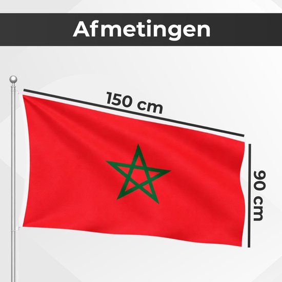Het Vlaggenschip - Vlag Marokko - 90 x 150 centimeter