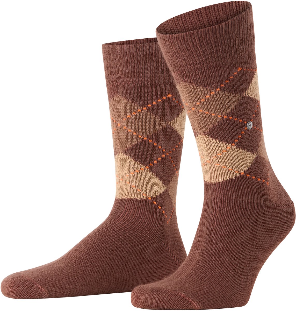 Burlington Preston gedessineerd materiaal sokken heren bruin - maat 46-50