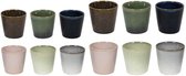 Studio Tavola Koffieset Wind - Koffiekopjes & Cappuccinokopjes - Coffee Cups - Aardewerk - Divers, Vaatwasserbestendig - 12 Stuks, 6x200 ml & 6x300 ml