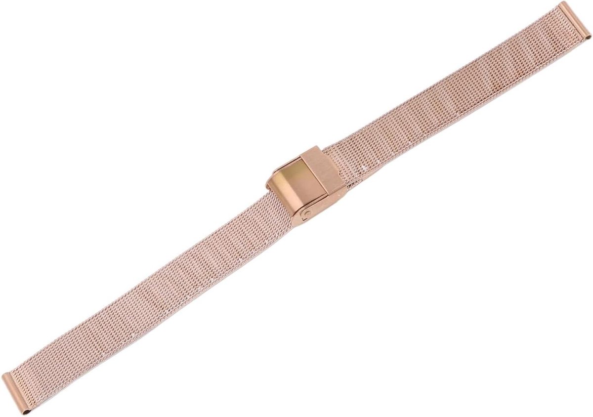 Mesh Horlogeband - Vervangingsaccessoire - Roestvrijstaal - Heren Dames - Roségoud - Horlogeband Mesh - Accessoire - Geschikt voor - Staal Horlogeband - Mesh Horlogeband - Roestvrijstaal - Vervangingsaccessoire - Heren Dames - Roségoud - Stalen .
