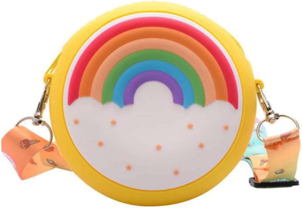 Schoudertas voor meisjes - Silicone - Mode - Regenboog - Geel - Kinderen - Speelgoed - Munten