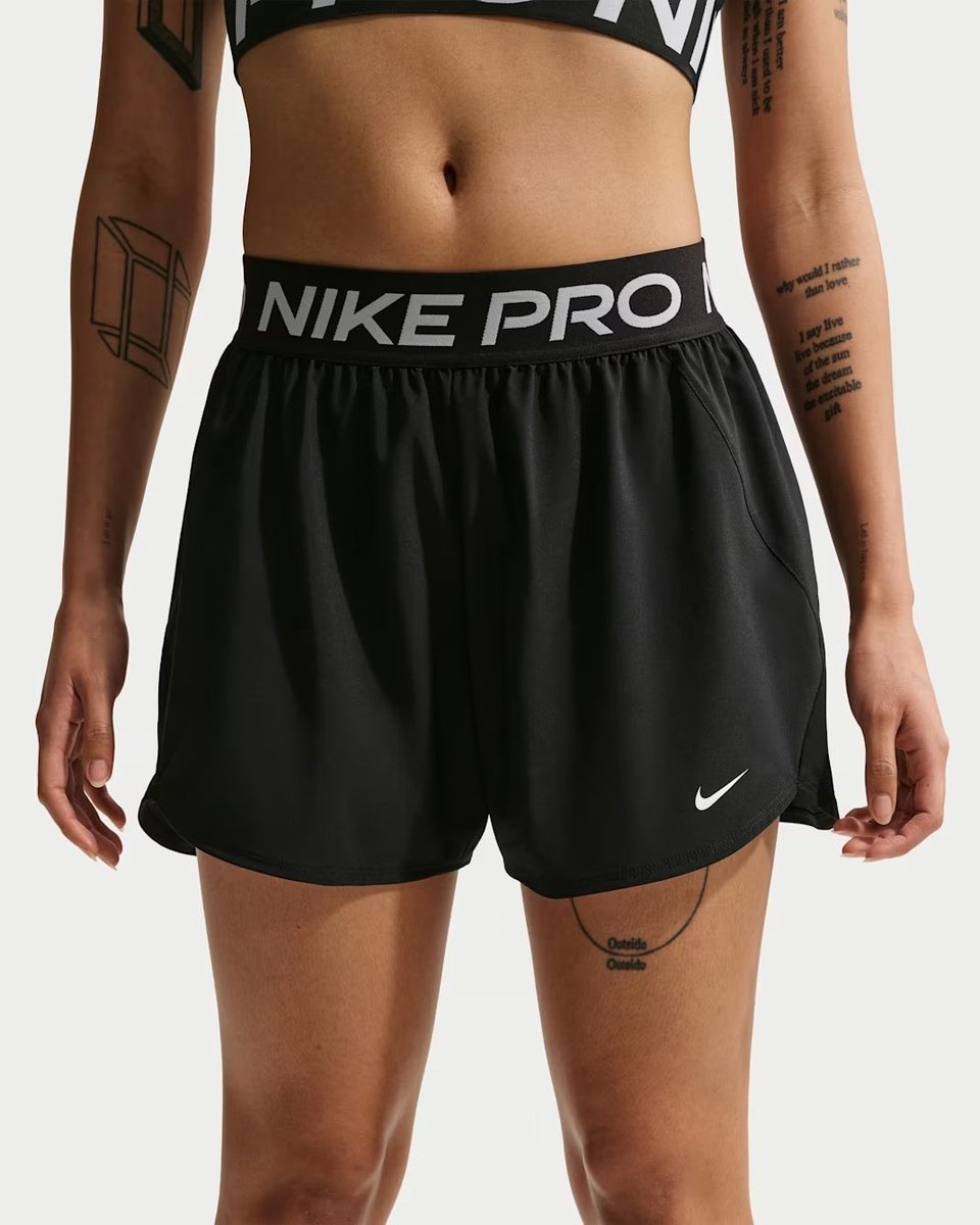 NIKE pro women’s dri-fit mid-rise b Training short dames Zwart