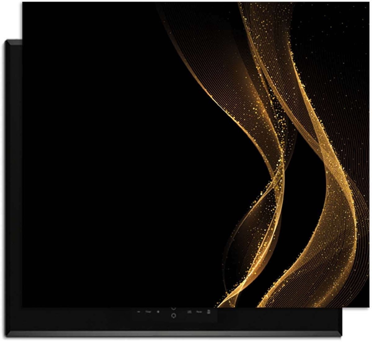 KitchenArt - Golden Flow – Inductie Beschermer - 52x35 cm - Kookplaat Beschermer - Luxe Afdekplaat Inductieplaat - Anti-slip & Oprolbaar - Beschermmat Inductiekookplaat