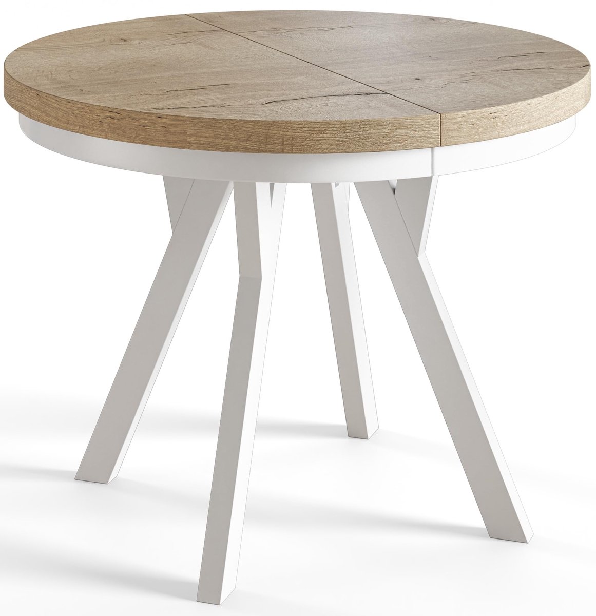 Ronde Tafel Uitschuifbare, Eettafel, Diameter 90 cm - 190 cm, Halifax, Verzameling Evo