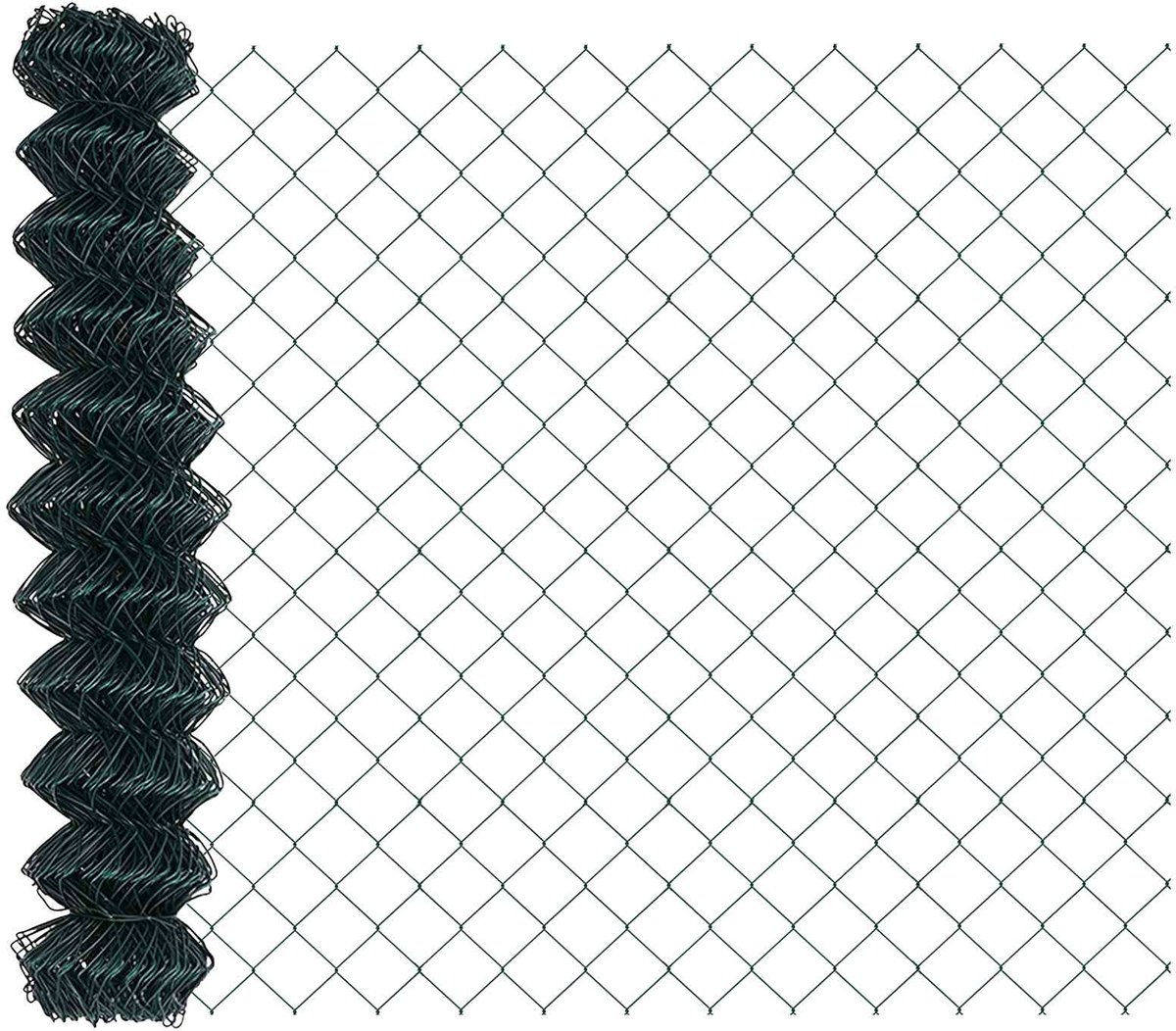 vidaXL - Kettinglinkheining - 25 - x - 1,2 - m - Staal - Groen
