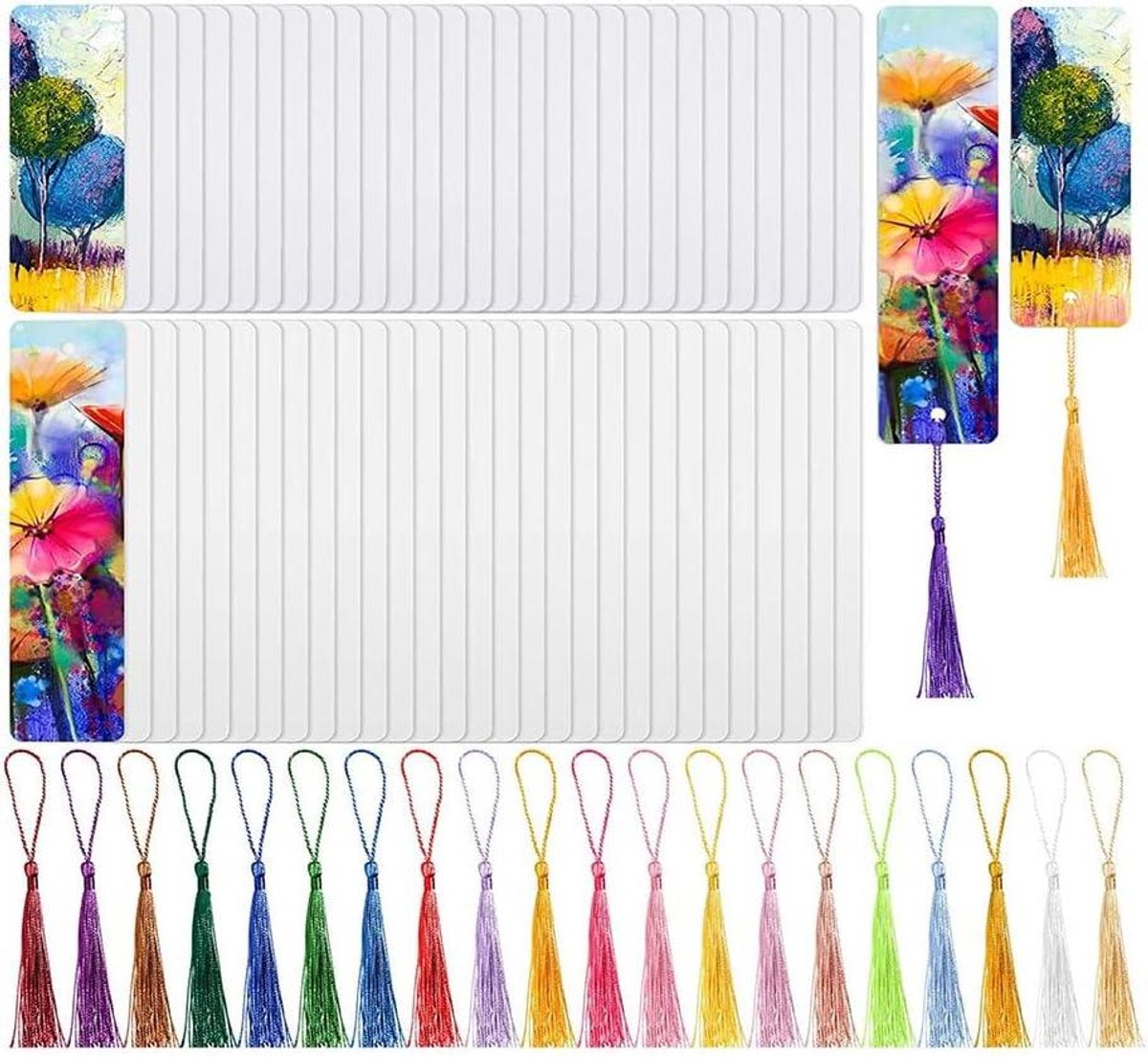 EGoods - Set van 35 thermotransfer-sublimatie bladwijzers met 35 kwasten - Creatief knutselpakket voor hobbyisten
