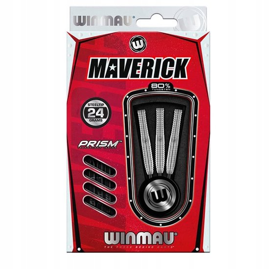 Winmau Maverick 24g professionele wolfraamdarts met vleugels en schachten van Winmau — afbeelding 4