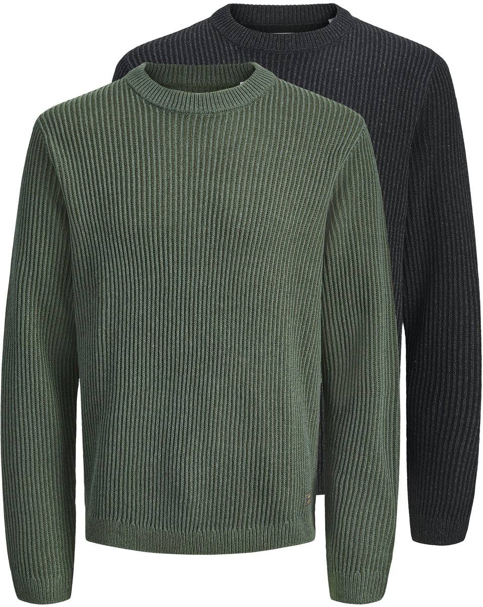 JACK&JONES - JJEDOVER KNIT CREW NECK 2PK MP - Heren - Gebreide truien